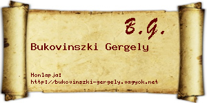 Bukovinszki Gergely névjegykártya