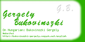 gergely bukovinszki business card